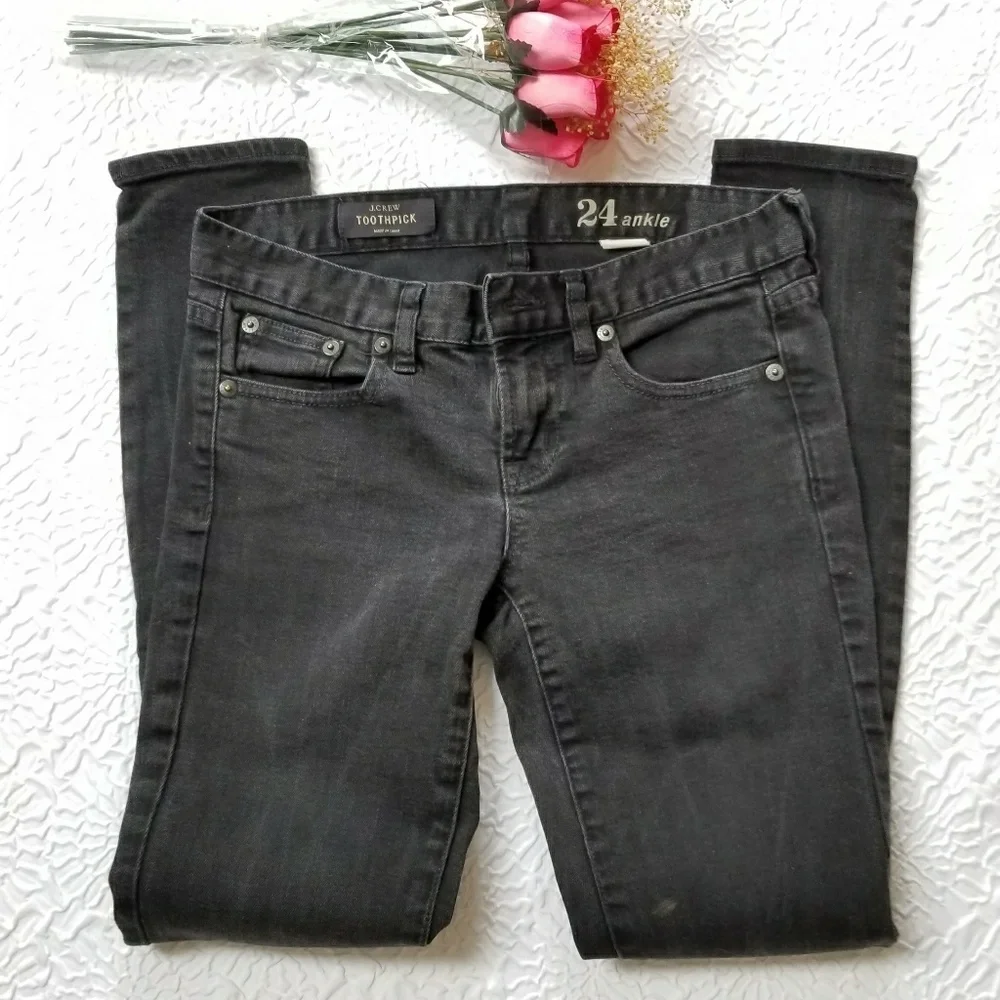 J Crew Toothpick Angle Black Jeans
